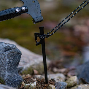 Piquet de tente YUANTOOSE 28x2.8cm en acier inoxydable 420 de qualité industrielle, pour camping extérieur, noir, simple brin - Product Image 1