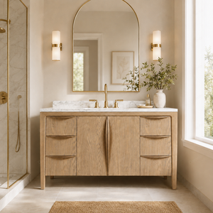 <span class=keywords><strong>Mobile</strong></span> <span class=keywords><strong>Bagno</strong></span> Moderno in Rovere Pinnacle, Lavabo con Top in Marmo Carrara a 6 Cassetti e 2 Ante, <span class=keywords><strong>Mobile</strong></span> Lavabo di Lusso per Villa, Soluzione di Archiviazione Versatile - Product Image 1