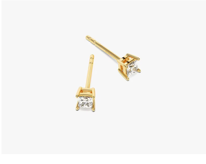 Pendientes de Plata S925 con Moissanita Estilo Princesa, Elegantes Joyas Solitarias con Diseño de Diamante para Mujer, Uso Diario - Product Image 3