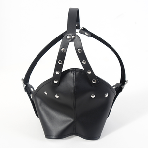 Arnés BDSM, Mordaza Bucal Ajustable, Máscara de Cuero PU Impermeable, Capucha Erótica Fetiche, Mordaza SM, Juguetes Sexuales para Parejas - Product Image 1