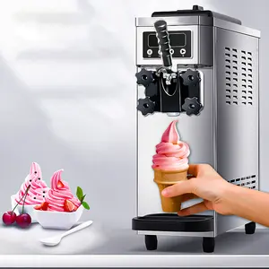 Sıcak satış mutfak ekipmanları ticari otomatik yumuşak dondurma yapma makinesi fiyat için iş satış 3-flavor dondurma makinesi