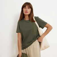 Camiseta de Punto Estilo Europeo, Transpirable, Ligera, de Color Sólido, Cuello Redondo, Camisetas Casuales para Mujer