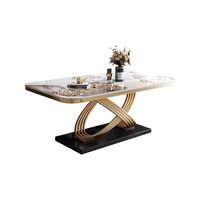 Ensemble table et chaises de salle à manger rectangulaire extensible de style italien moderne, design de luxe léger, en pierre frittée, pour usage domestique et hôtelier