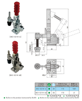 Serre-joint à bascule réglable en hauteur, en acier laminé à froid et en acier inoxydable avec placage de zinc, 80 °   Presse 60 °   Opération de manipulation