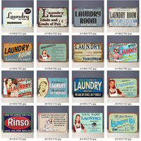 Plaques Métalliques Vintage pour Blanchisserie, Décoration Murale en Étain, Plaque Métallique Personnalisée, Plaque Métallique pour Blanchisserie