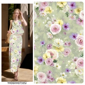 Tissu en satin de coton élasthanne imprimé sur mesure, fourni directement par l'usine, pour pyjamas et jupes pour femmes - Product Image 4