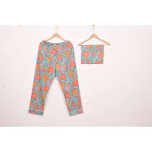 Conjunto de Pijama de Algodón con Diseño Floral, Estampado a Mano, Ropa de Dormir Ligera para Mujer, Conjunto de Verano para Estar en Casa - Product Image 3