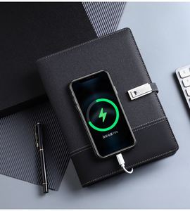 Banco de Energía de Cuero PU con Luz LED de 8000 mAh, Carga Inalámbrica, Cuaderno con Memoria USB de 8/16/32 GB, Set de Regalo Multifuncional - Product Image 2