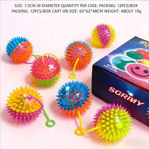 Balle de massage en plastique lumineuse et pointue, douce, rebondissante, compressible, élastique à remontée lente pour la décompression au bureau et jouets anti-stress - Product Image 2