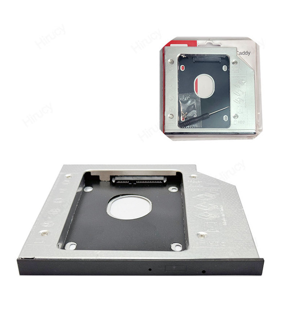 9.5mm 12.7mm Aluminum Optical Drive Bay SATA3.0 2nd HDD Caddy 2.5'' HDD Enclosure for Laptop