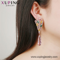YSearring-459 xuping-pendientes de circón Artificial para mujer, joyería de importación de estilo británico de china, color dorado de 18K, novedad