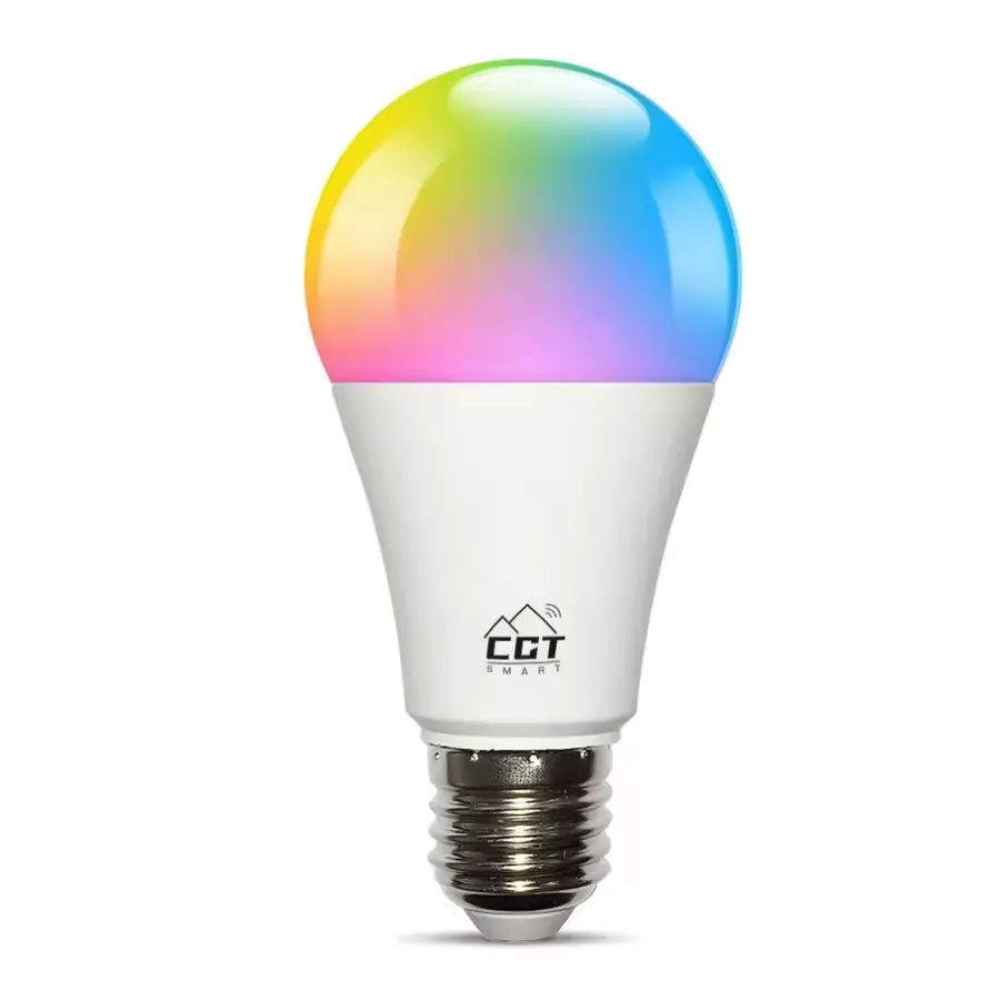 Lâmpada LED inteligente E27 Wifi RGB função de temporizador regulável com Alexa/Google Home 220V lâmpada mágica de iluminação LED 9W para ambientes internos