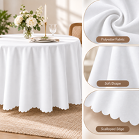 Nappe de table ronde en polyester imperméable sur mesure pour événements, mariages et fêtes