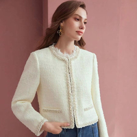 Veste en tweed minimaliste pour femmes, manteau de bureau toutes saisons, style tendance, OEM personnalisé