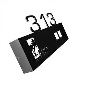 שילוט מספר חדר לדלתות בתי מלון ודירות, מותאם אישית לפי הזמנה, מפלדת אל-חלד/ברזל/אלומיניום/נחושת, עם שם ומספר מותאמים אישית. - Product Image 3