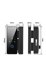 Serrure de porte intelligente automatique à empreinte digitale, système de sécurité moderne pour porte en verre sans cadre avec application de contrôle à distance, idéal pour bureaux et hôtels