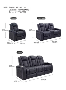 Benutzer definierte moderne Luxus PU Leder elektrische 3 2 1 Sitzer Smart Recliner Sofa Stuhl Set Wohnzimmer möbel für Heimkino - Product Image 3