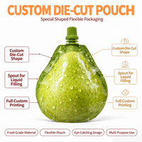 Sachet Doypack Contourné à Bec Verseur Facile à Ouvrir, Forme Spéciale, pour Boisson Détox Probiotique aux Enzymes de Fruits et Légumes pour la Santé Intestinale