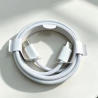 Câble USB-C vers C en nylon pour iPhone, longueur 1 m, interface C-C avec emballage d'origine, version processus original