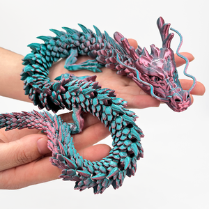 Feeron Exquisito Dragón Articulado Impreso en 3D con Acabado Brillante Degradado de PLA, Duradero, 30cm, para Coleccionistas, Exhibición y Decoración del Hogar - Product Image 4