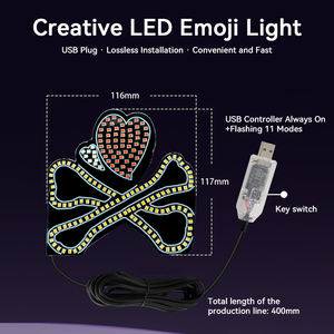 การออกแบบรูปหัวใจ LED แผงเมทริกซ์โคมไฟหน้าจอแสดงผลแบบนุ่มนวลไฟตกแต่งหน้าต่าง IP67 กันน้ำ 12V JHS-Z-21 สำหรับรถยนต์ - Product Image 5