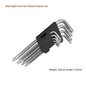 Juego de llaves Allen métricas ajustables Llave de bola hexagonal en forma de L de doble cabeza Llave de acero con acabado cromado OEM personalizable - Product Image 5