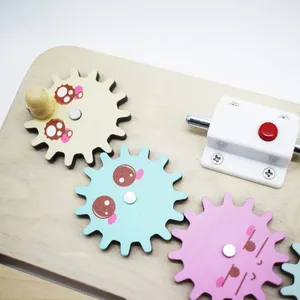 Mainan Montessori pendidikan dini, papan sensor kayu kerajinan Aktivitas Anak multifungsi papan sibuk