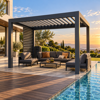 Pergola bioclimatique en aluminium avec toit à lames motorisées 3x3 3x4 4x4 3x6 4x6 6x3 6x4m pour villa extérieure
