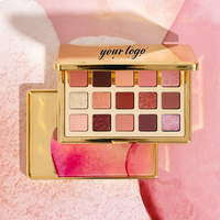 Palette de fards à paupières rose-brun 15 couleurs, fini mat, nacré et scintillant, longue tenue, maquillage professionnel, fabrication OEM
