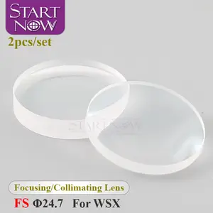 Startnow 2Pcs/Set Focusing Lens D24.7-30mm Fused Silica Laser Focus Collimating Lens For 4KW WSX Fiber Laser Engraving Machines