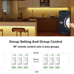 C210w Tuya Thông Minh Wifi Cct 24/48V 4 Khu Lưới Từ Xa Groupsync <span class=keywords><strong>LED</strong></span> Dải Ánh Sáng Điều Khiển 24/48V Thay Đổi Màu Sắc Dimmers - Product Image 4