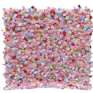 Fashion <b>Artificial</b> Flower Wall Panel Wedding Decoration Flower Wall Backdrop <b>Artificial</b> Flower for Wall - Product Image 1