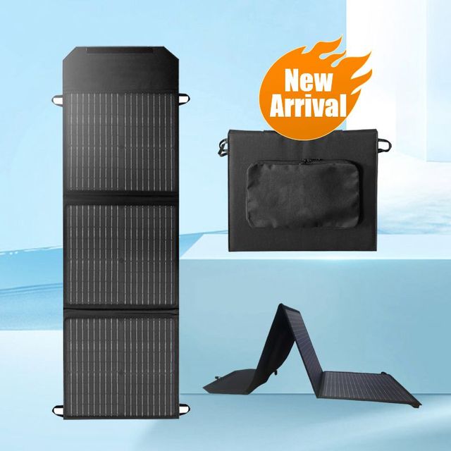Portable Solar Panel 50w 60W 100W 200W Flexible Monocrystalline Solar Charger Foldable Solar Panel for Camping RV Car Generator