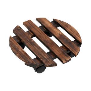 Rouleaux de plantes carrés en bois avec roues pour grandes jardinières et patio Poignées de jardinage en bois Rouleaux de plantes Plateau avec roues - Product Image 6