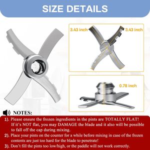 Cuchilla <span class=keywords><strong>de</strong></span> Repuesto <span class=keywords><strong>de</strong></span> Acero Inoxidable NANOBABY para Máquina <span class=keywords><strong>de</strong></span> Helados NJ Creami NC700 NC701 NC701C - Product Image 3