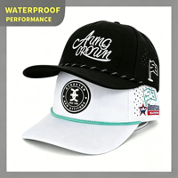 Casquette de baseball personnalisée à 5 panneaux en caoutchouc PVC avec logo, vente en gros, perforations découpées au laser, respirante, imperméable, style Dad Hat, Gorras