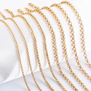 Collier Yadreva en acier inoxydable plaqué or, chaîne Rolo, maillons ronds, différentes tailles, accessoires de bijoux DIY, cadeau - Product Image 3