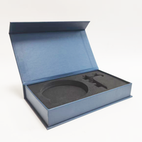 Boîte magnétique pliable de luxe, boîte cadeau en papier noir pliable avec aimants puissants et insert en mousse, taille et couleur personnalisées OEM