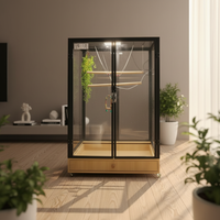 Cage à oiseaux en verre et bois de grande taille, directement de l'usine, volière pour perroquets, cage d'élevage, villa pour animalerie, hôtel pour animaux, maison d'intérieur pour oiseaux