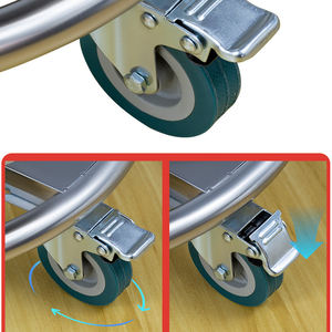 <span class=keywords><strong>Chariot</strong></span> en acier inoxydable avec poignée Support pour marmites avec roues Support mobile pour seaux Support pour bouteilles de <span class=keywords><strong>gaz</strong></span> Support de rangement mobile - Product Image 5