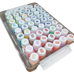 Caja de almacenamiento de cuentas de plástico, organizadores de 54 colores para suministros de artesanía y joyería - Product Image 3