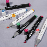 Marqueurs permanents à encre alcoolisée, double pointe pinceau, ensemble professionnel pour le dessin, conception artistique, vente en gros, personnalisation en usine