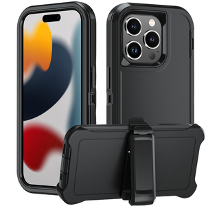 Kickstand Belt Clip Defender Case <span class=keywords><strong>para</strong></span> iPhone 17 16 15 14 13 11 Pro Max <span class=keywords><strong>PC</strong></span> + TPU Armor a prueba de golpes Coque Fundas <span class=keywords><strong>Para</strong></span> Protection - Product Image 1