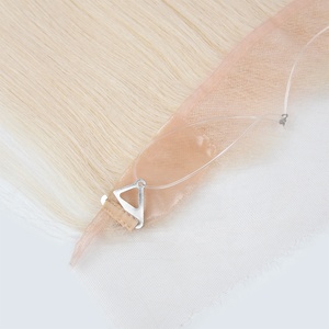 Cabello humano ruso Hairline Topper Ashy White Blonde para mujeres Pieza frontal <span class=keywords><strong>de</strong></span> mujeres con la cadena Hairline Enhancing Topper - Product Image 1