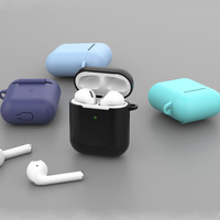 OEM/ODM – étui de protection pour écouteurs Apple Air-pods, housse de protection en Silicone avec anneau mousqueton, vente en gros