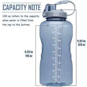 Bouteille d'eau <span class=keywords><strong>motivante</strong></span> de 1 gallon/128oz avec marqueur de temps et paille pour le fitness, la salle de sport et les sports de plein air - Product Image 4