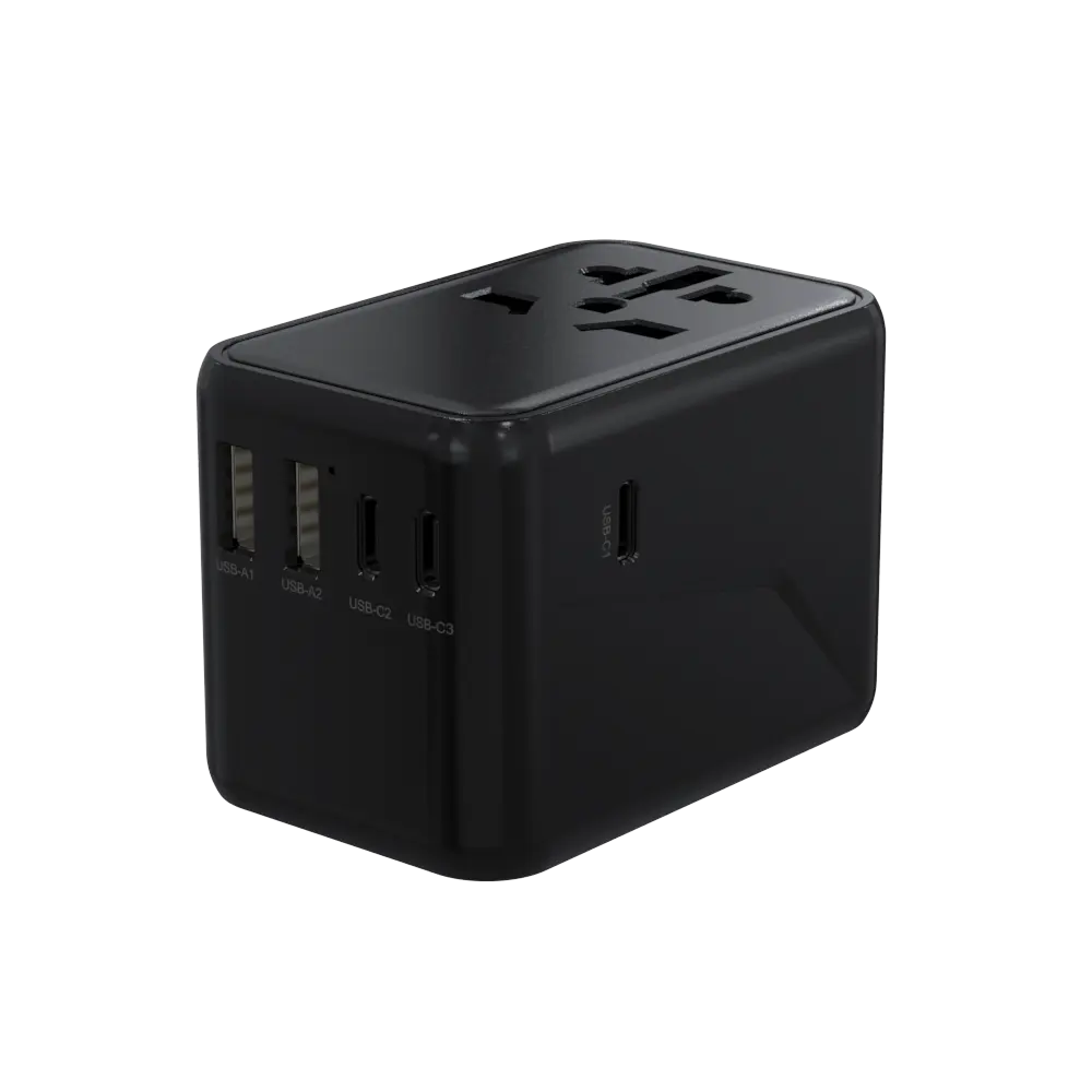 International Travel Adapter Universal Power Adapter Worldwide All in One W/Smart High Speed 2.4A 4 USB Perfect for US EU UKAU