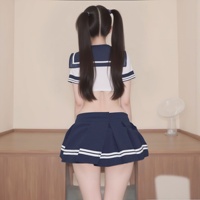 Ensemble de lingerie cosplay, costume d'écolière sexy, uniforme féminin, tentation, mini-jupe en dentelle JK + haut à nœud