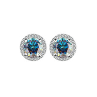 Boucles d'oreilles clous en argent sterling S925 avec moissanite, halo rond, bijoux élégants et simples, cadeau, approvisionnement pour diffusion en direct