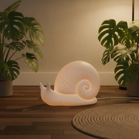Lampe de chevet unique en forme d'animal, lampe de table artisanale en forme d'escargot, base de lampe irrégulière, lampe de nuit 3D, lampe de bureau